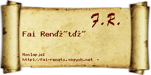 Fai Renátó névjegykártya